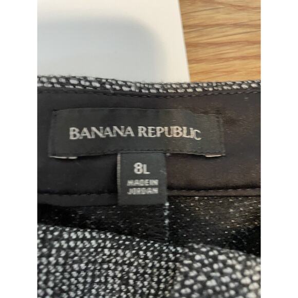 Banana Republic Size 8L Black White Tweed Wide Leg Dress Pants - Picture 3 of 6